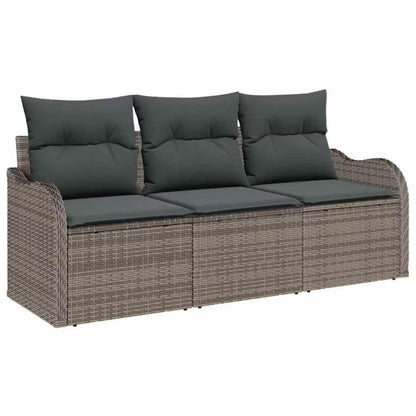 Havesofa Polyrattan med Hynder Grå WM-3354228