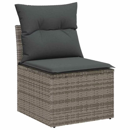 Havesofa Polyrattan med Hynder Grå WM-3354228