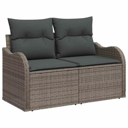 Havesofa Polyrattan med Hynder Grå WM-3354228