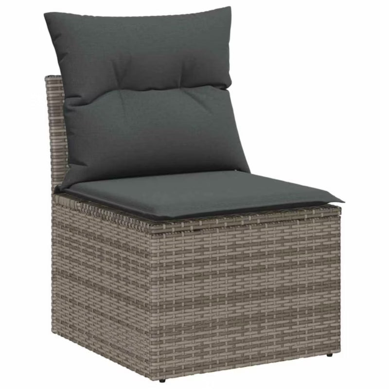 Havesofa Polyrattan med Hynder Grå WM-3354228