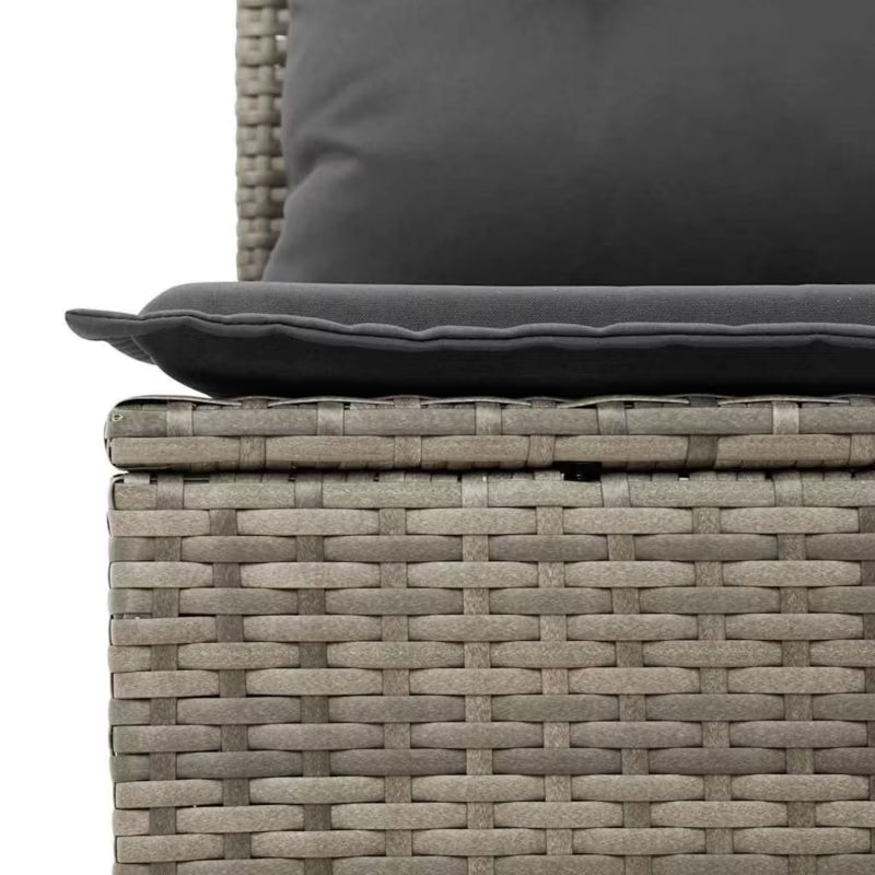 Havesofa Polyrattan med Hynder Grå WM-3354228