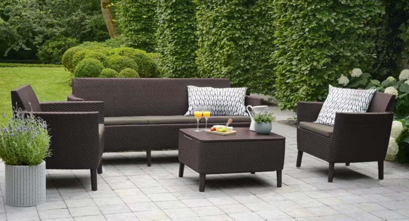 Havesofa Salemo 187x67x76 cm Brun 3-Personers