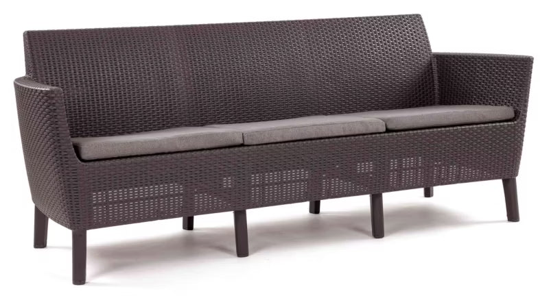 Havesofa Salemo 187x67x76 cm Brun 3-Personers
