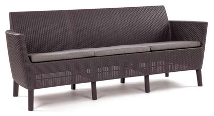 Havesofa Salemo 187x67x76 cm Brun 3-Personers