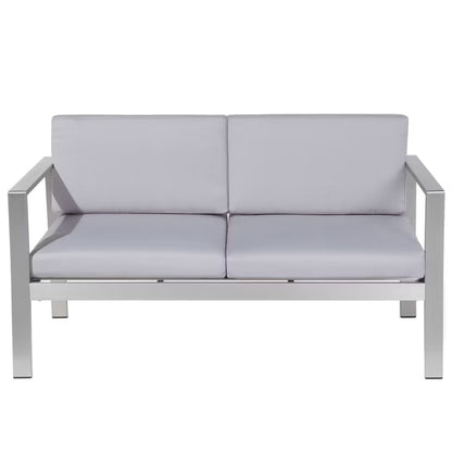 Havesofa Salerno 142 cm Grå Aluminium