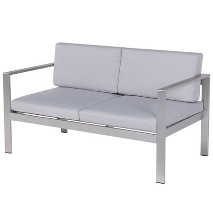 Havesofa Salerno 142 cm Grå Aluminium