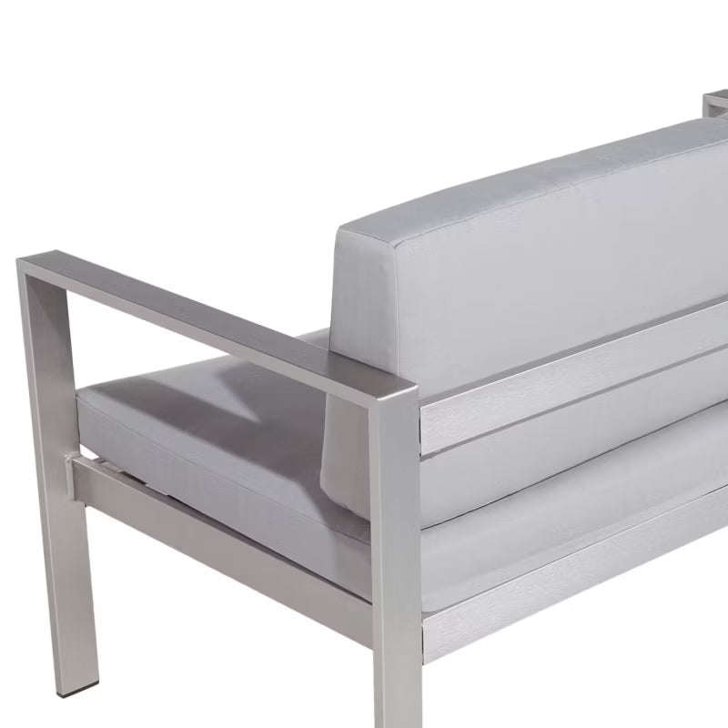 Havesofa Salerno 142 cm Grå Aluminium