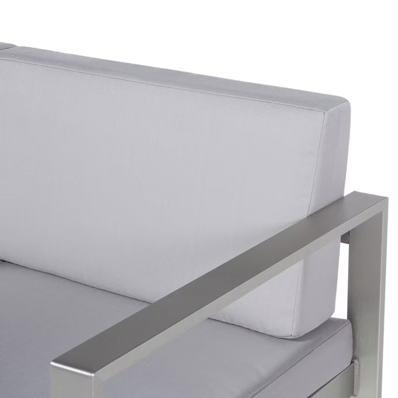 Havesofa Salerno 142 cm Grå Aluminium