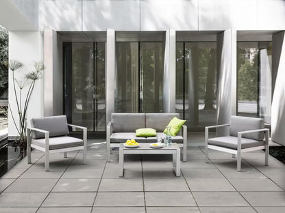 Havesofa Salerno 142 cm Grå Aluminium