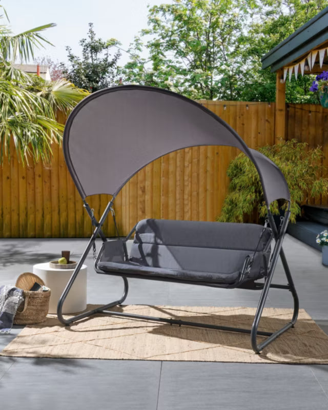 Havesofa Solagna 168x113x187 cm Mørkegrå Stål