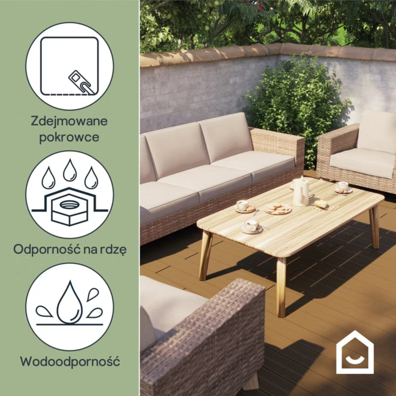 Havesofa Takutea 3-Personers 246x89 cm Brun