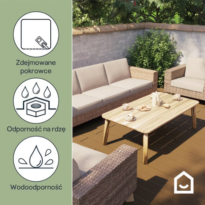 Havesofa Takutea 3-Personers 246x89 cm Brun