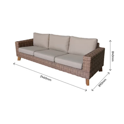 Havesofa Takutea 3-Personers 246x89 cm Brun