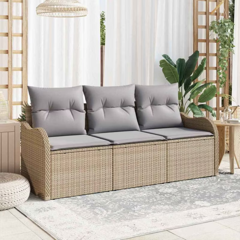 Havesofa Technorattan Beige med Hynder