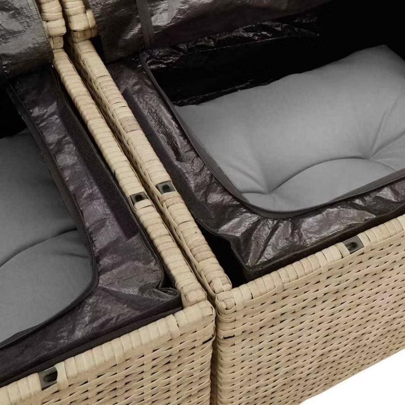 Havesofa Technorattan Beige med Hynder