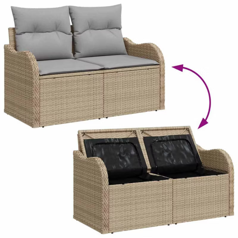 Havesofa Technorattan Beige med Hynder