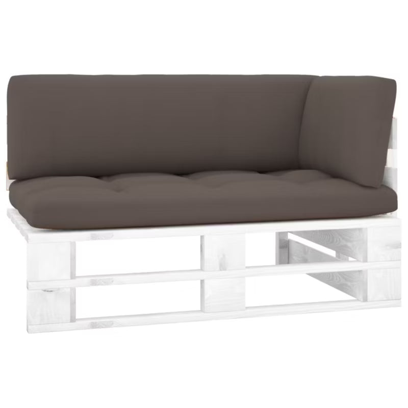 Havesofa Træ 110x65 cm Hvid med Hynder