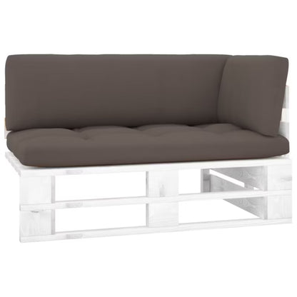 Havesofa Træ 110x65 cm Hvid med Hynder