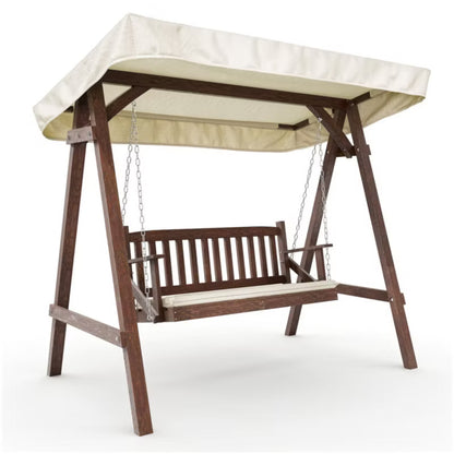 Havesofa Træ 2-Personers med Tag Creme DV-174SW