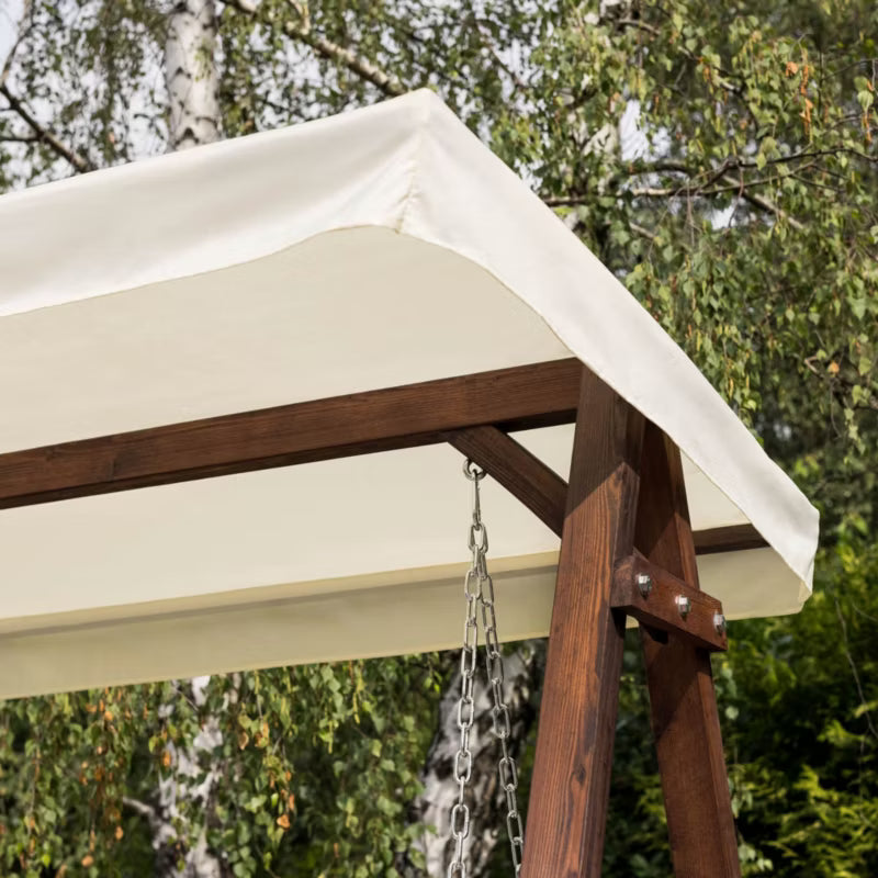 Havesofa Træ 2-Personers med Tag Creme DV-174SW