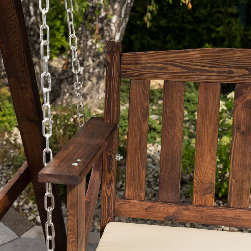 Havesofa Træ 2-Personers med Tag Creme DV-174SW