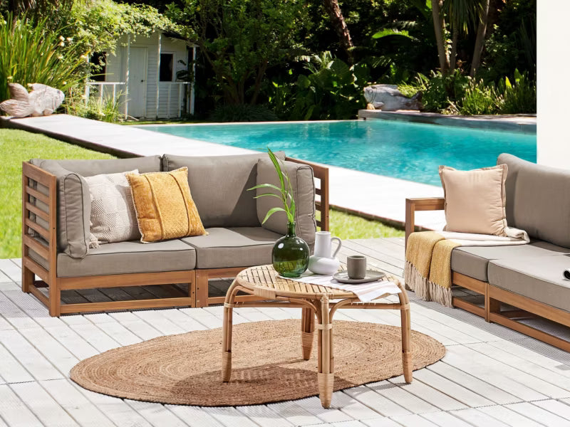 Havesofa Trani 2-Personers 150x75 cm Lyst Træ