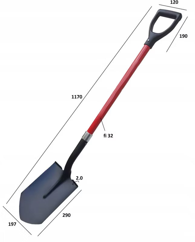 Havespade 117 cm Glasfiber Stål