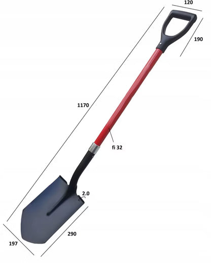 Havespade 117 cm Glasfiber Stål