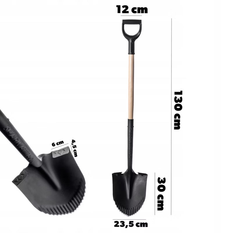 Havespade 130 cm Stål med Tænder