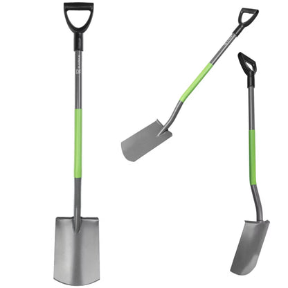 Havespade Lige 120 cm Sort og Grøn Metal
