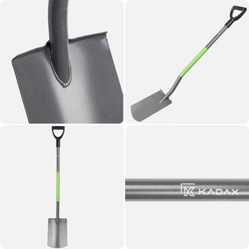 Havespade Lige 120 cm Sort og Grøn Metal