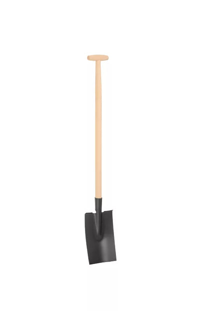 Havespade Lige T-Greb 108,5 cm Sort Træ