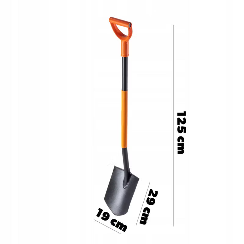 Havespade Spids 125 cm Stål Sort