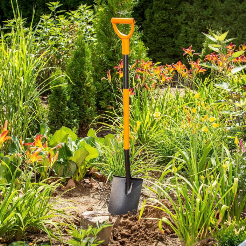 Havespade Spids 125 cm Stål Sort