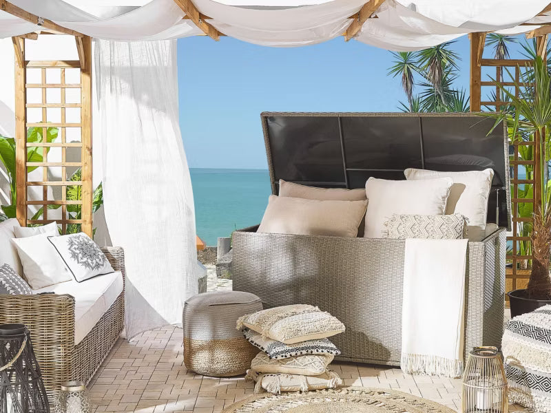 Havespand Modena 155x75 cm Gråbeige Poly疏rattan