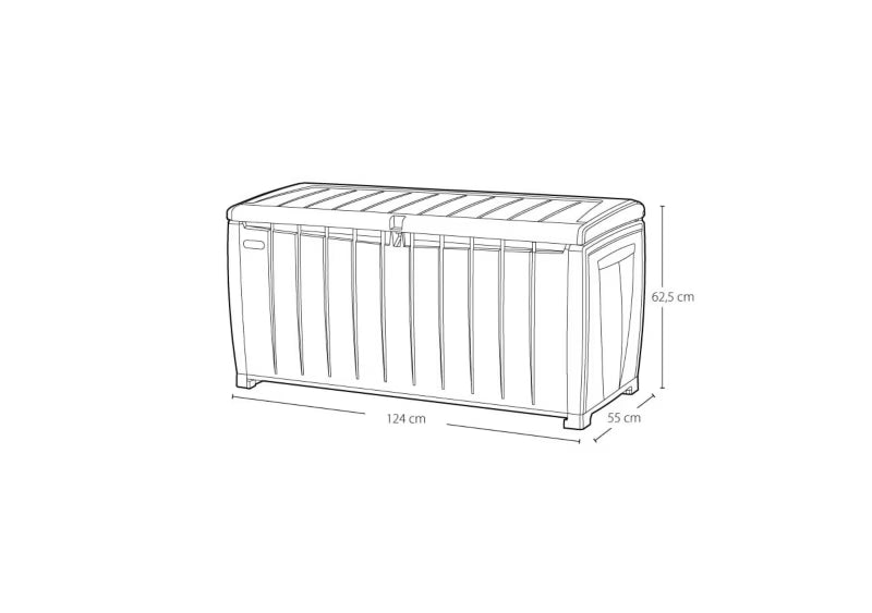 Havespand Novel 340L 124x55x62,5 cm Grå
