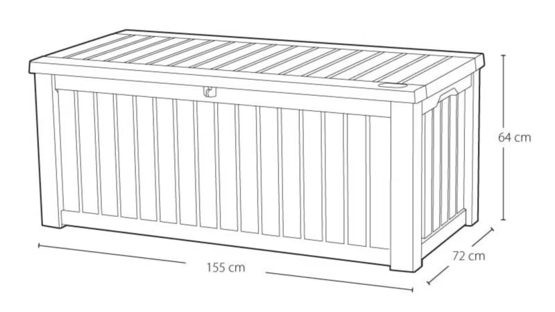 Havespand Rockwood 570 Liter 155x72,4x64,4 cm Grafit