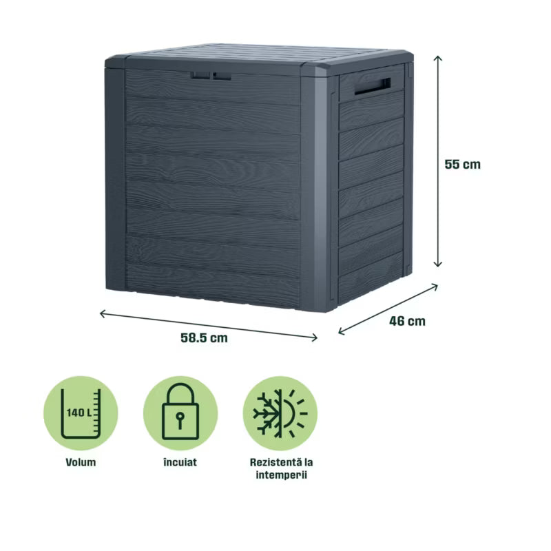 Havespand Woodebox 140 Liter Antracit
