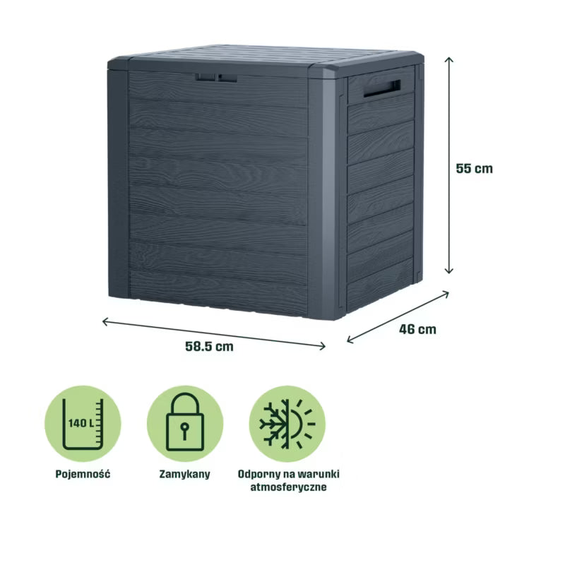 Havespand Woodebox 140 Liter Antracit
