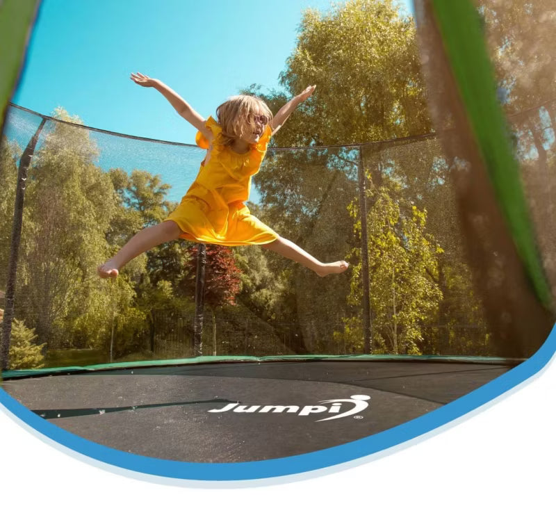 Havesprangetrampolin 435 cm Gul med Indvendigt Sikkerhedsnet