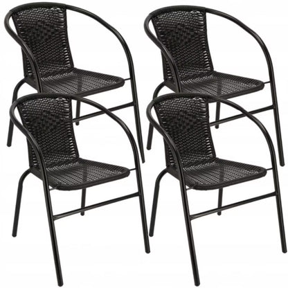 Havestol 52x61 cm Technorattan Sort 4 Stk.