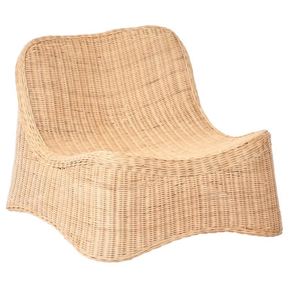 Havestol Aigani med Fodskammel Natur Rattan