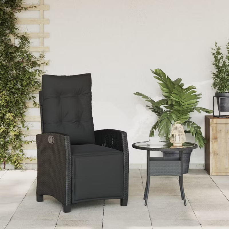 Havebænk Poly空 Havesolstol Justerbar Sort WM-365233