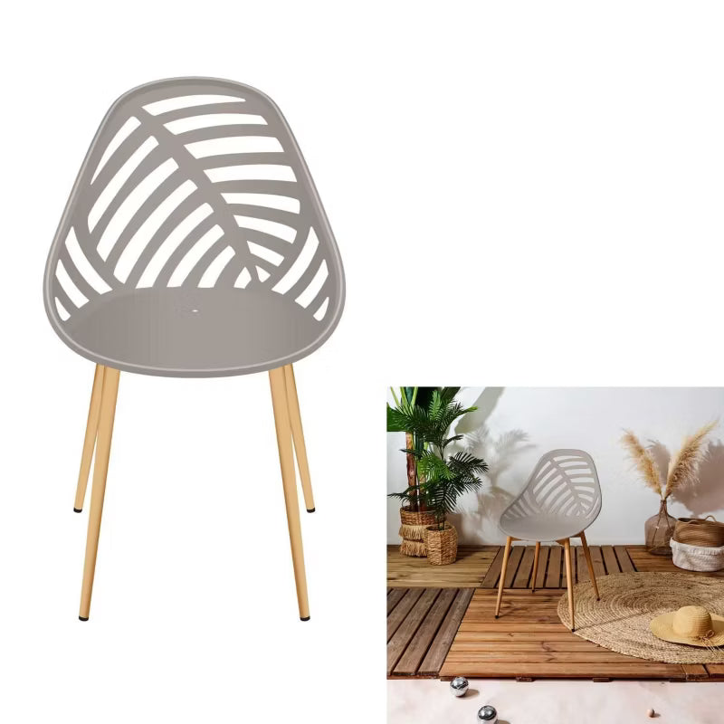 Havestol Leaf Beige med Bladmønster