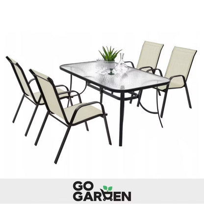 Havesæson Havestol Metal Beige 4 Stk.