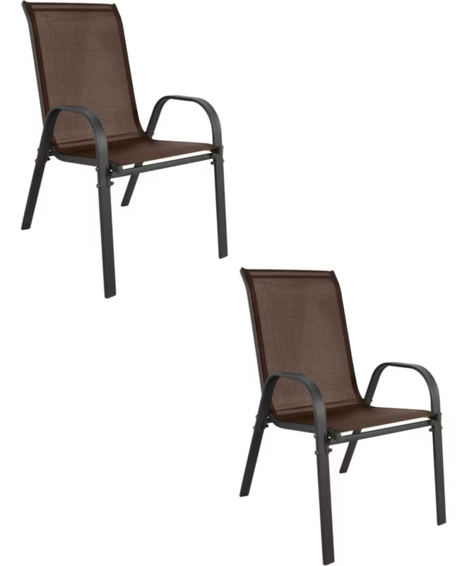 Havestol Metal med Armlæn Brun 2 Stk.