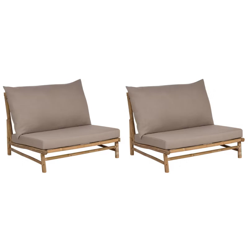 Havestol Todi 97x85 cm Bambus Gråbeige 2 Stk. 4255664833068
