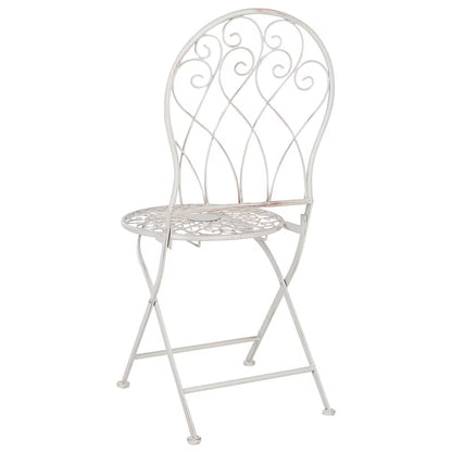Havedestole Sæt af 2 Stål 40x46x95 cm Hvid