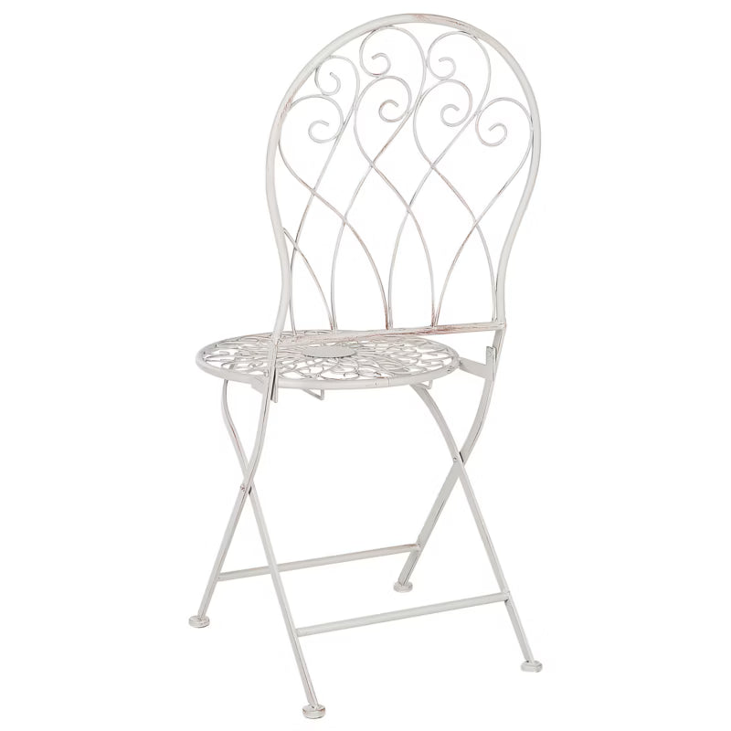 Havedestole Sæt af 2 Stål 40x46x95 cm Hvid