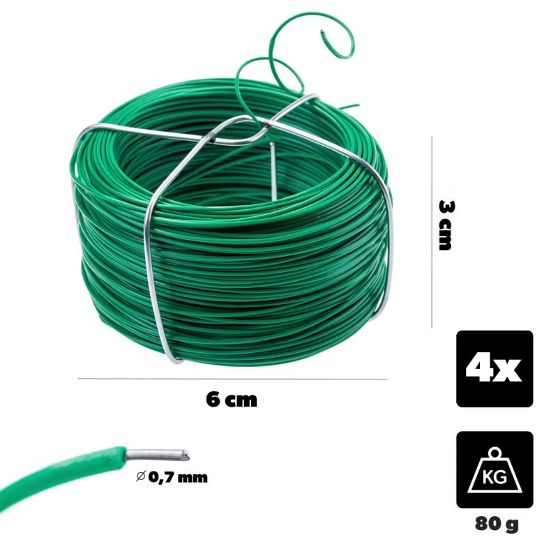 Havetråd PVC 0,7 mm Grøn 4 Stk.